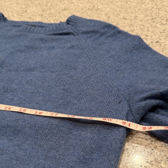 J. Crew Factory Men's Large Blue Knit Crewneck Sweater Lambswool Blend - Picture 4 of 6